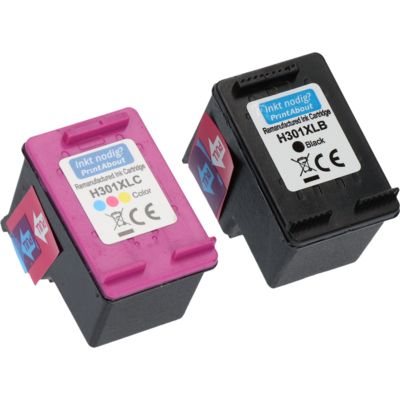Cartouche compatible HP 301 (N9J72AE) - Noir + 3 couleurs - Grande capacité - Multipack