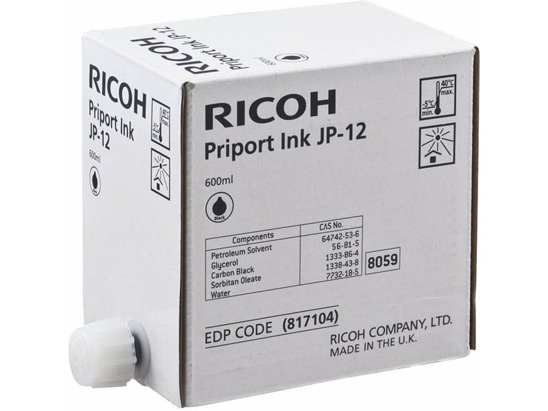 Ricoh 817104 (JP12) Inktcartridge Zwart