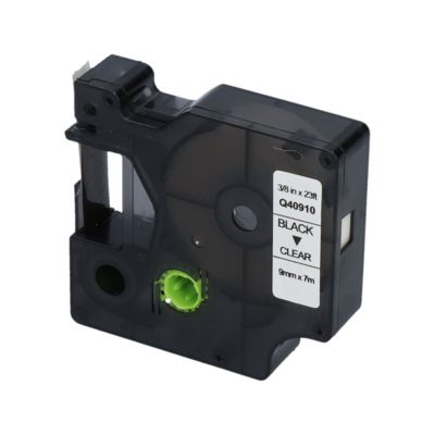 Ruban compatible Dymo 40910 (S0720670) - (9 mm) - Noir sur transparent