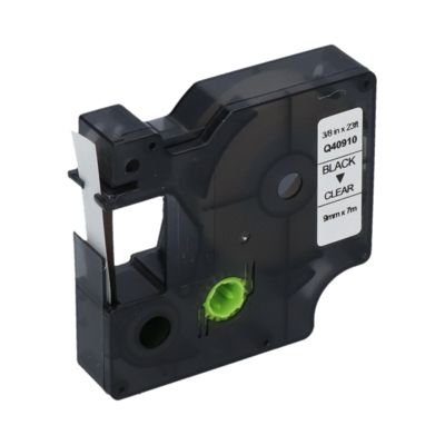 Ruban compatible Dymo 40910 (S0720670) - (9 mm) - Noir sur transparent