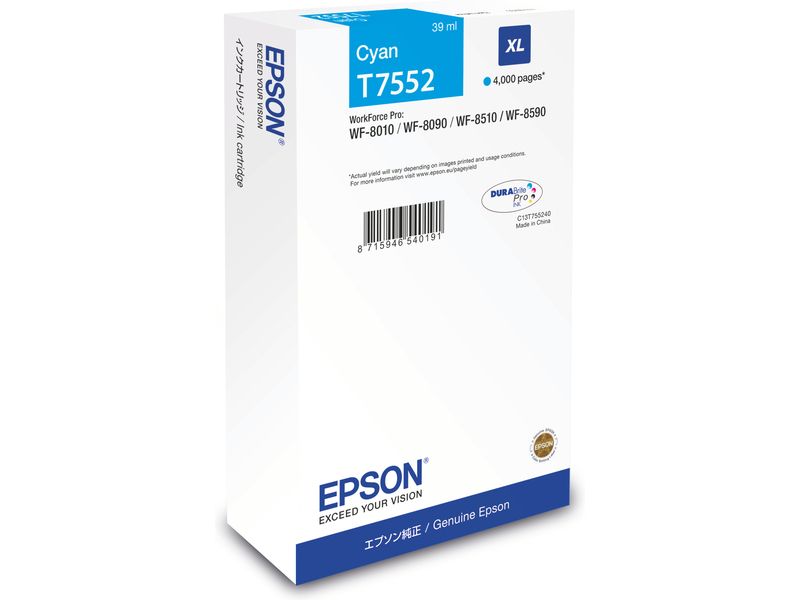 Epson T7552 (C13T755240) Inktcartridge Cyaan