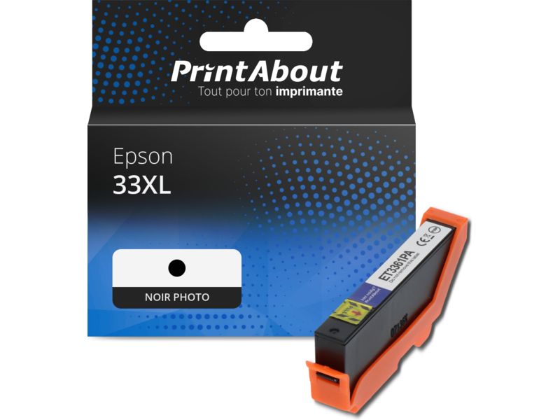 Cartouche compatible Epson 33XL (C13T33614012) - Noir photo - Grande capacité