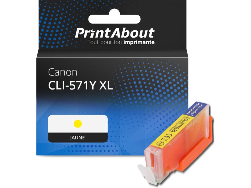 Cartouche compatible Canon CLI-571Y XL - Jaune - Grande capacité