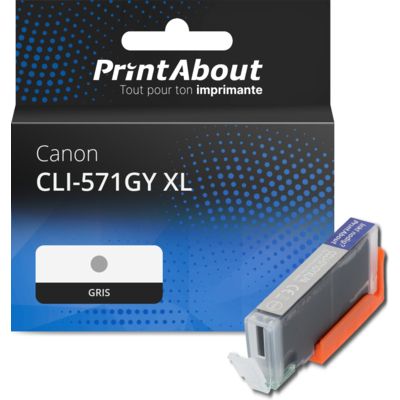 Cartouche compatible Canon CLI-571GY XL - Gris - Grande capacité
