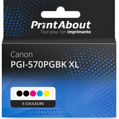 Cartouche D'encre T3AZUR 5 Cartouches Compatibles Avec Canon PGI-570
