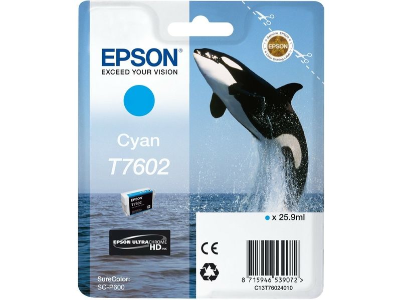 Epson T7602 (C13T76024010) Inktcartridge Cyaan