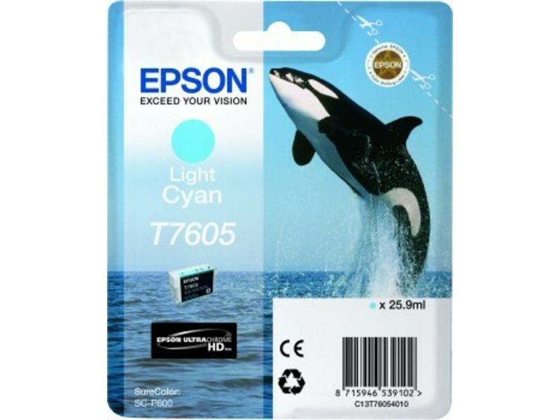 Epson T7605 (C13T76054010) Inktcartridge Licht-cyaan