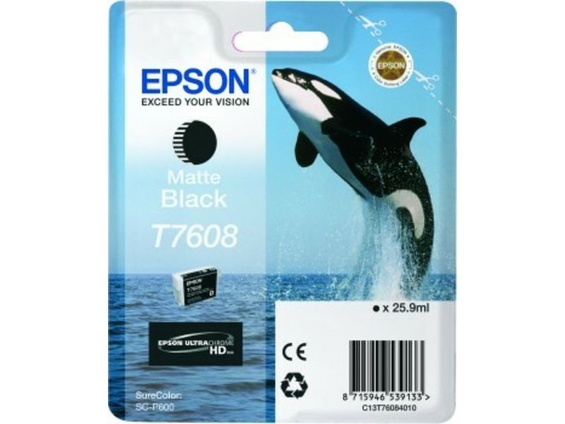 Epson T7608 (C13T76084010) Inktcartridge Mat-zwart