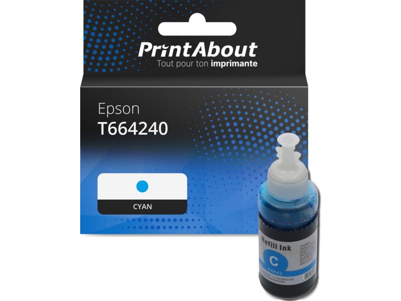 Cartouche compatible Epson T664240 - Cyan