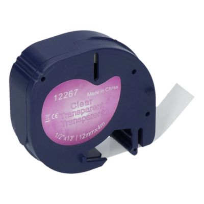 Ruban compatible Dymo 12267 (S0721530) - (12 mm) - Noir sur transparent