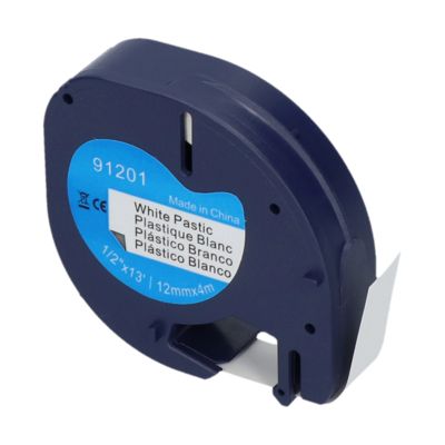 Ruban compatible Dymo 91201 (S0721610) - (12 mm) - Noir sur blanc