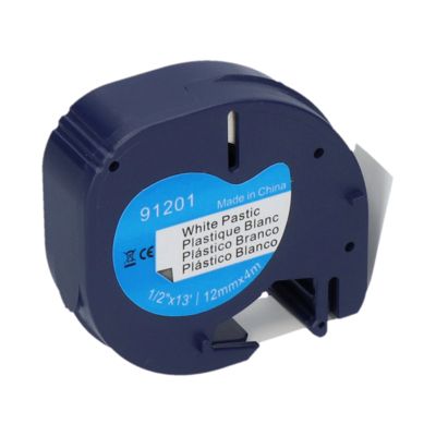 Ruban compatible Dymo 91201 (S0721610) - (12 mm) - Noir sur blanc