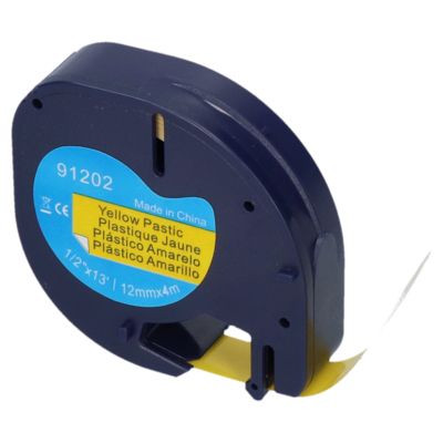Ruban compatible Dymo 91202 (S0721620) - (12 mm) - Noir sur jaune