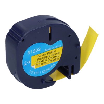 Ruban compatible Dymo 91202 (S0721620) - (12 mm) - Noir sur jaune