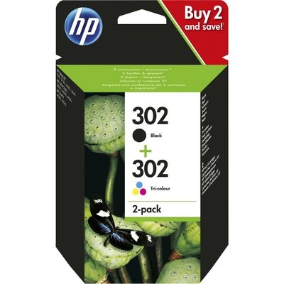 HP 302 (X4D37AE) - Noir + 3 couleurs - Cartouche d'encre - Multipack