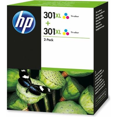 Cartouche d'encre HP 301XL (D8J46AE) tricolore haute capacité 2x - Multipack
