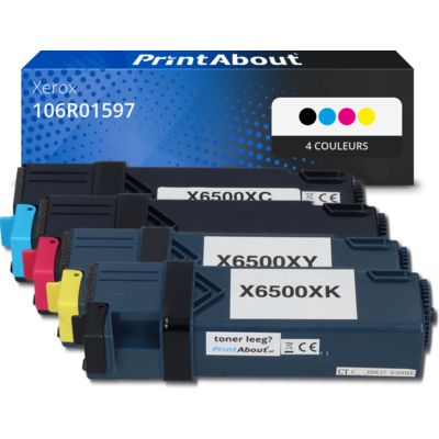 Toner compatible Xerox 106R01597 - 4 couleurs - Multipack