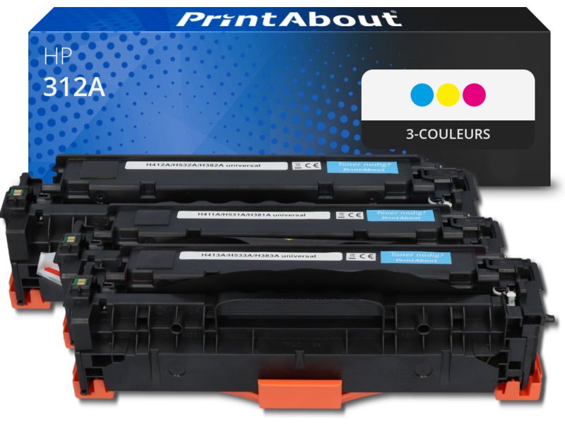 Toner compatible HP 312A (CF440AM) - 3-couleurs - Multipack