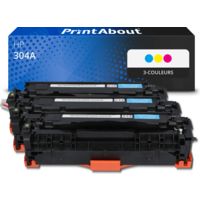 Toner compatible HP 304A (CF372AM) - 3-couleurs - Multipack