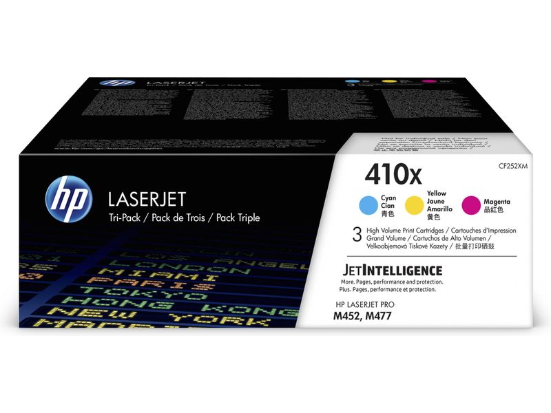 HP 410X (CF252XM) Toner 3-kleuren Multipack Hoge capaciteit