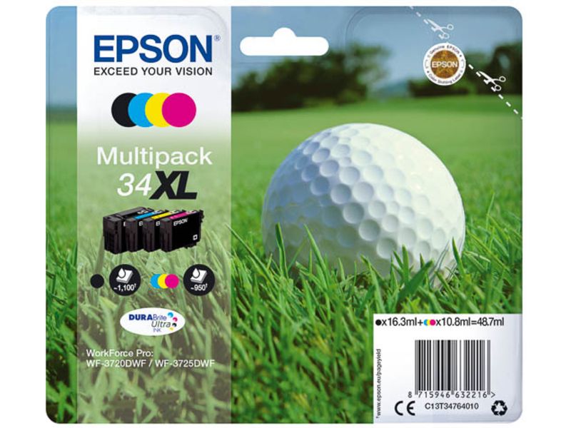 Epson 34XL (C13T34764010) Inktcartridge 4-kleuren Multipack Hoge capaciteit