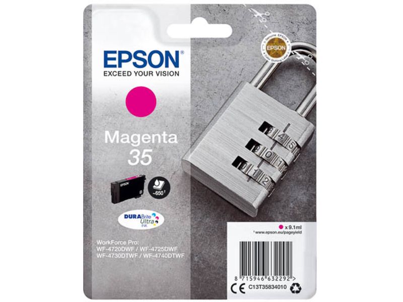 Epson 35 - 9.1 ml - magenta - original - blister - cartouche d'encre - pour WorkForce Pro WF-4720, WF-4720DWF, WF-4725DWF, WF-4730, WF-4730DTWF, WF-4740, WF-4740DTWF