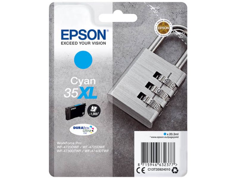 Epson 35XL (C13T35924010) Inktcartridge Cyaan Hoge capaciteit