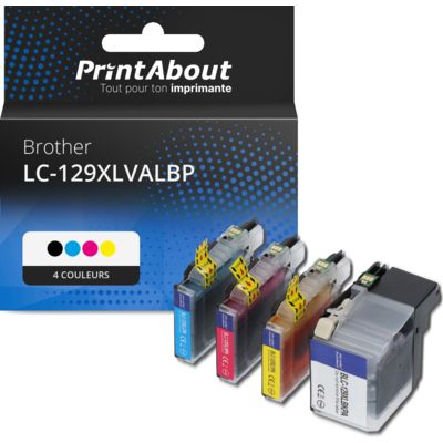 Cartouche compatible Brother LC-129XLVALBP - 4 couleurs - Grande capacité - Multipack