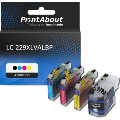 Cartouche compatible Brother LC-229XLVALBP - 4 couleurs - Très grande capacité - Multipack