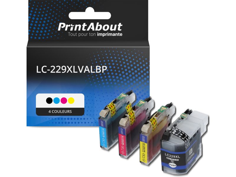 Cartouche compatible Brother LC-229XLVALBP - 4 couleurs - Très grande capacité - Multipack