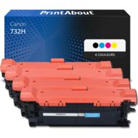 Toner compatible Canon 732H - 4 couleurs - Grande capacité - Multipack