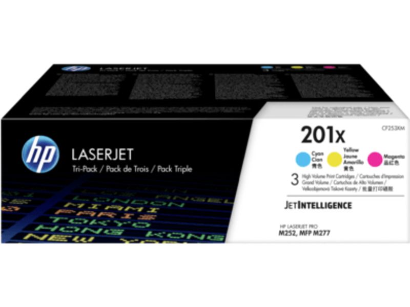 HP 201X (CF253XM) Toner 3-kleuren Multipack Hoge capaciteit