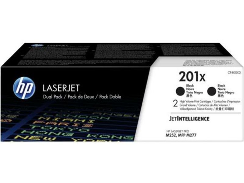 Toner HP 201X (CF400XD) noir haute capacité 2x - Multipack