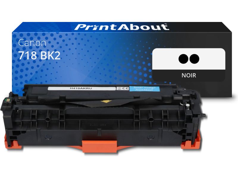 Toner compatible Canon 718 BK2 - 2x Noir - Multipack
