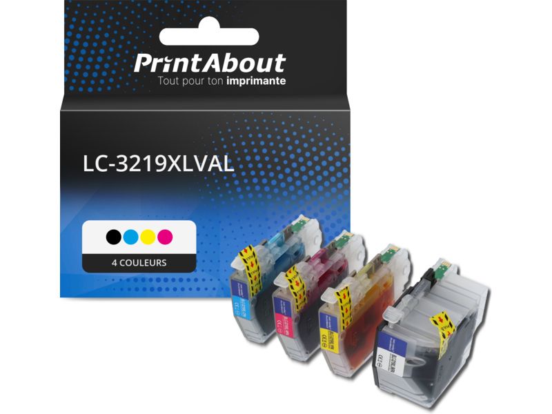 Cartouche compatible Brother LC-3219XLVAL - 4 couleurs - Grande capacité - Multipack