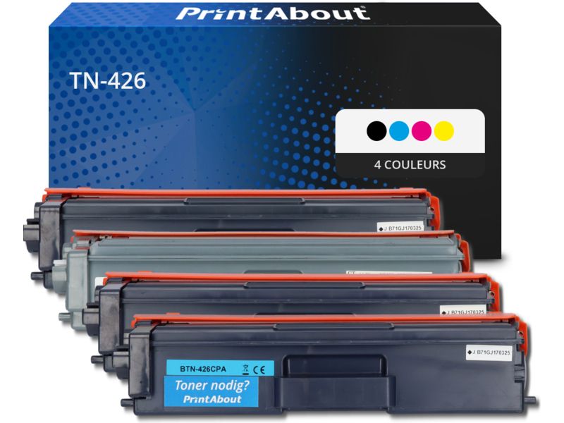Toner compatible Brother TN-426 - 4 couleurs - Très grande capacité - Multipack