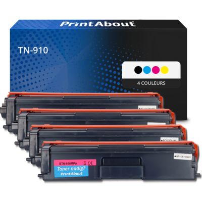 Toner compatible Brother TN-910 - 4 couleurs - Très grande capacité - Multipack