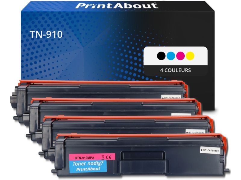 Toner compatible Brother TN-910 - 4 couleurs - Très grande capacité - Multipack