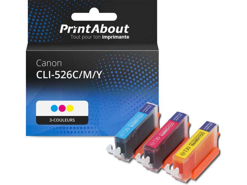 Cartouche compatible Canon CLI-526C/M/Y - 3-couleurs - Multipack