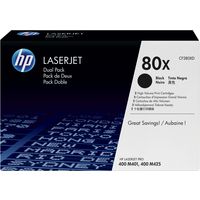 Toner HP 80XD (CF280XD) 2x noir haute capacité - Multipack