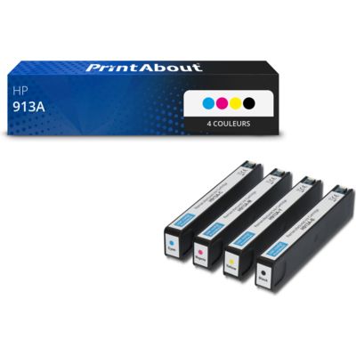 Cartouche compatible HP 913A (L0R95AE) - 4 couleurs - Multipack