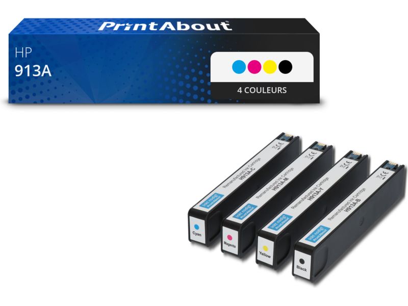 Cartouche compatible HP 913A (L0R95AE) - 4 couleurs - Multipack
