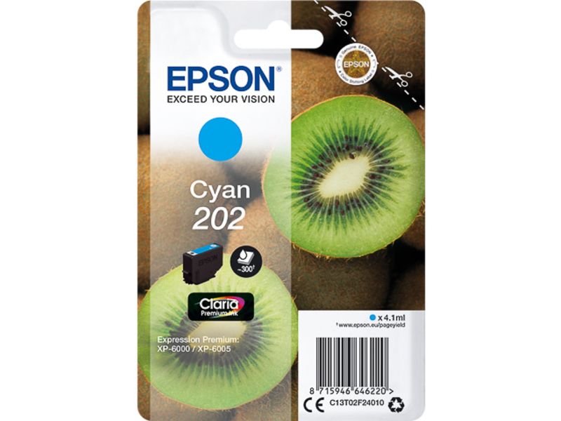 Epson 202 (C13T02F24010) Inktcartridge Cyaan