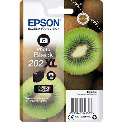 Epson 202XL (C13T02H14010) - Noir photo - Cartouche d'encre - Grande capacité