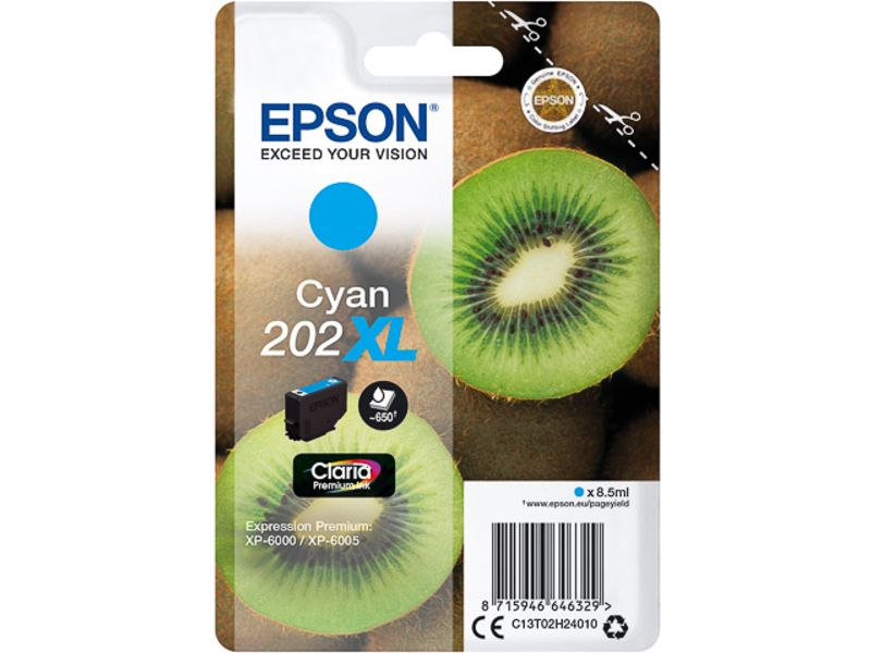 Epson 202XL (C13T02H24010) Inktcartridge Cyaan Hoge capaciteit