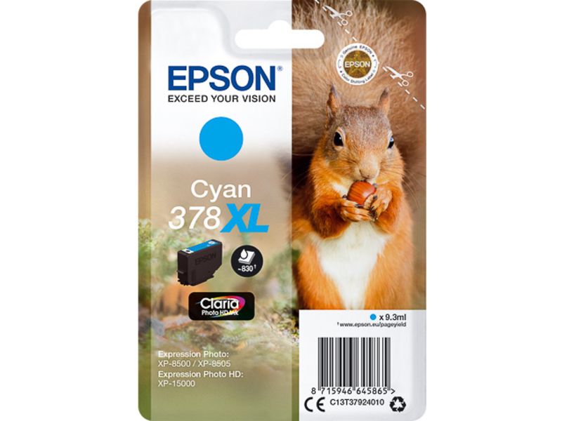 Epson 378XL (C13T37924010) Inktcartridge Cyaan Hoge capaciteit