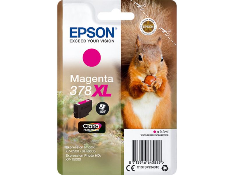Epson 378XL (C13T37934010) Inktcartridge Magenta Hoge capaciteit