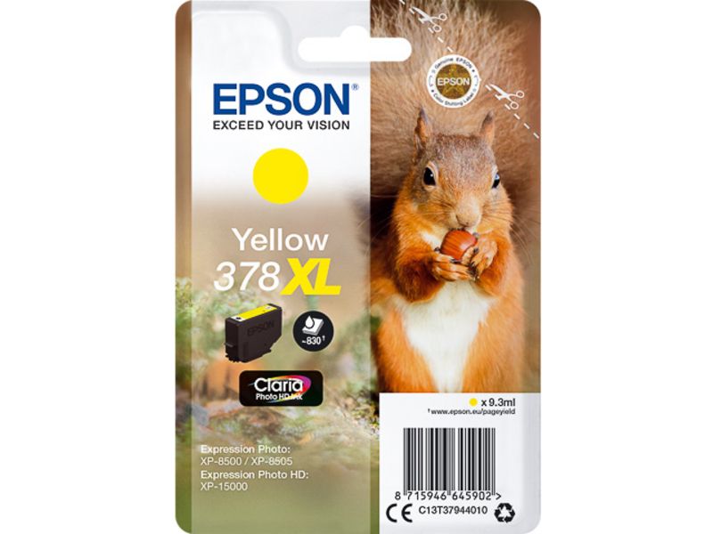 Epson 378XL (C13T37944010) Inktcartridge Geel Hoge capaciteit