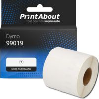 Étiquette compatible Dymo 99019 (S0722480) - (59 mm x 190 mm) - Noir sur blanc