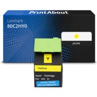 Toner compatible Lexmark 80C2HY0 (802HY) - Jaune - Grande capacité